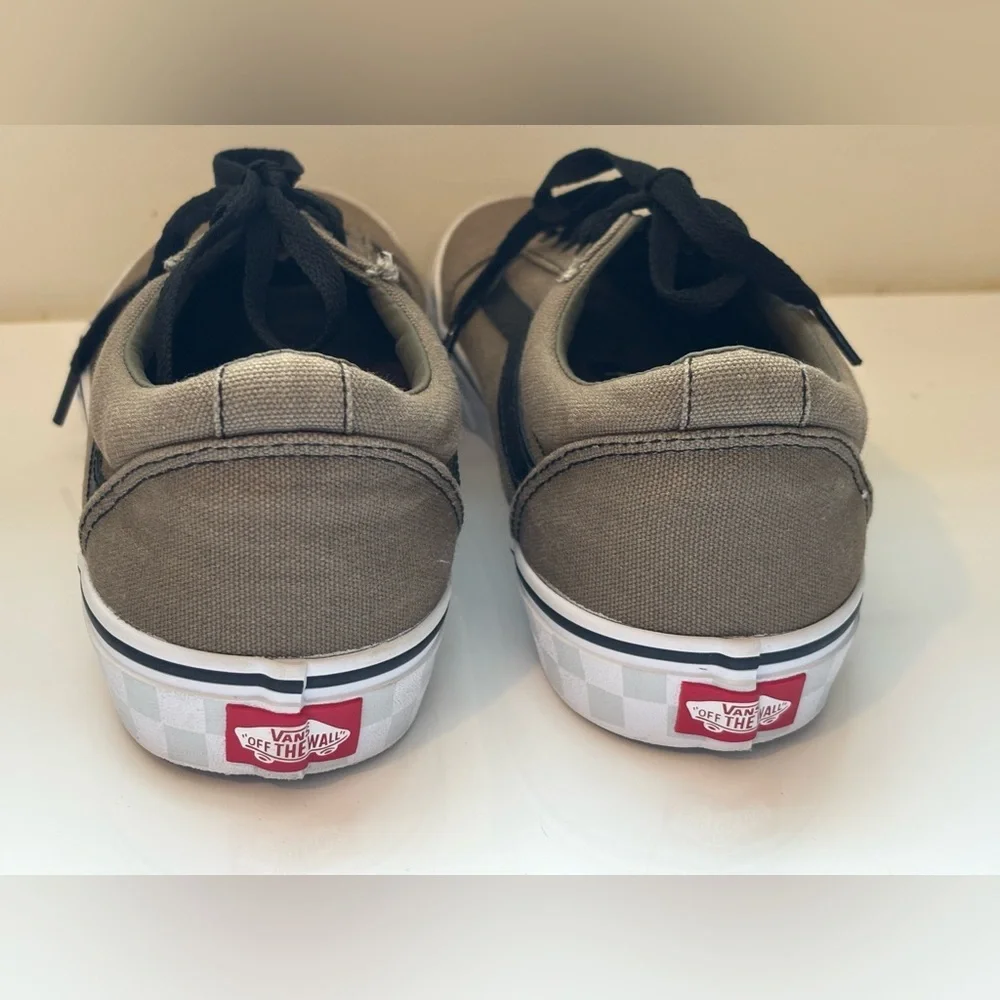 Vans Army Green and Black Sneakers in Youth 7